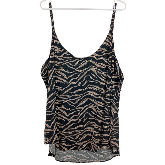 Torrid Womens Ava Stretch Challis Cami Wave Tiger Print Size 3X 22-24 - Picture 2 of 7